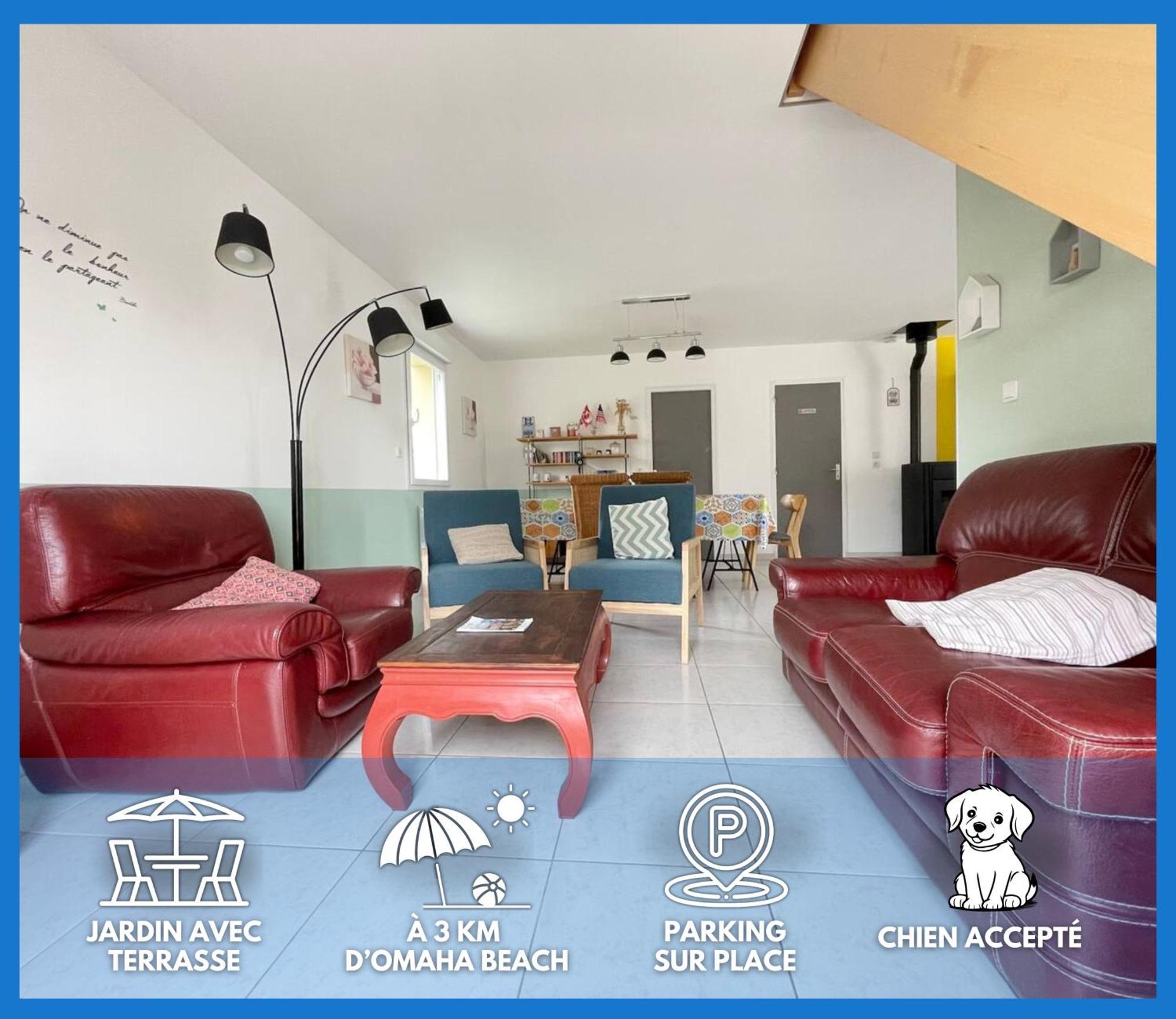 Sweet Omaha Belle Maison Recente Lumineuse Et Cosy Bien Equipee Jardin Clos 15 Mn A Pied Plage Omaha Beach Et Proche De Bayeux & Port En Bessin Saint-Laurent-sur-Mer Exterior foto